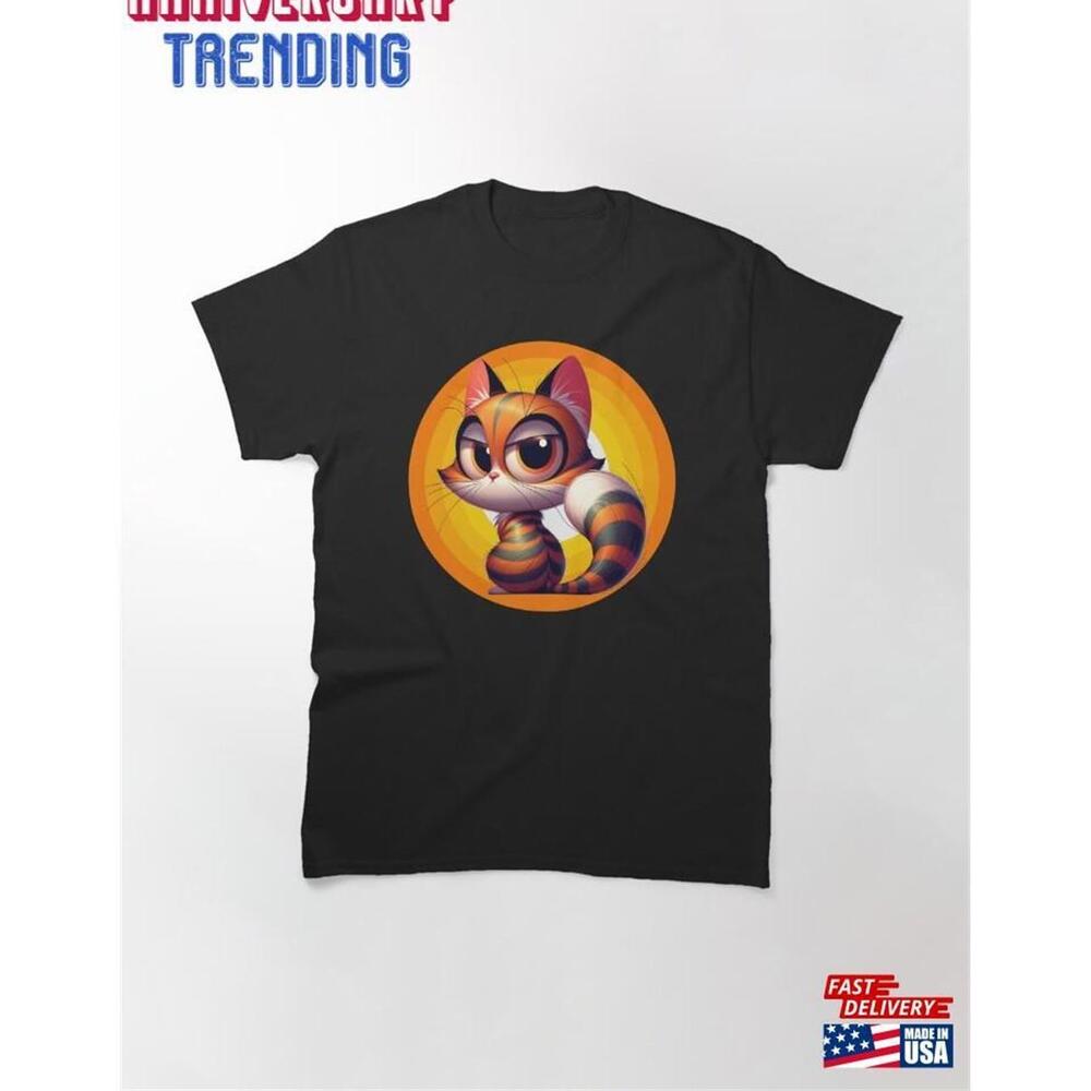 Anime Style Cute Mad Cat Classic Tshirt Unisex